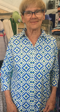 Load image into Gallery viewer, LuluB Button Front Blouse with UPF 50+ and a Coolant in the Fabric