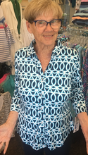 Load image into Gallery viewer, LuluB Button Front Blouse with UPF 50+ and a Coolant in the Fabric