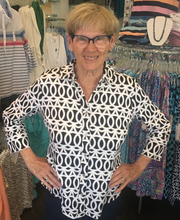 Load image into Gallery viewer, LuluB Button Front Blouse with UPF 50+ and a Coolant in the Fabric