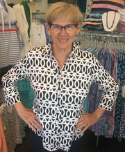 Load image into Gallery viewer, LuluB Button Front Blouse with UPF 50+ and a Coolant in the Fabric