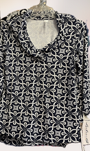 Load image into Gallery viewer, LuluB 3/4 Sleeve Ruffle Neck Shirt with UPF 50+ and a Coolant in the Fabric
