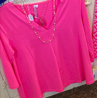 Load image into Gallery viewer, LuluB 3/4 Sleeve V-Neck Swing Top with UPF 50+ and Coolant in Fabric