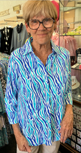 Load image into Gallery viewer, LuluB Button Front Blouse with UPF 50+ and a Coolant in the Fabric