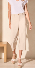 Load image into Gallery viewer, TRIBAL FASHIONS FLOWY HIGH RISE TWILL CAPRI PANT