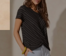 Load image into Gallery viewer, TRIBAL FASHIONS SHORT SLEEVE CREW NECK TOP W/ TWIST KNOT DETAIL
