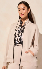 Load image into Gallery viewer, Tribal Fashion Long Sleeve Techno Lux Textured Mock Neck Cardigan