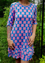 Load image into Gallery viewer, LuLu B 3/4 Sleeve Ruffle Bottom Dress With SPF Sun Protection