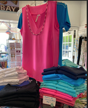 Load image into Gallery viewer, LuluB Sleeveless Key Hole Top with Sunscreen and Coolant in Fabric