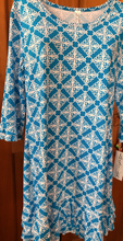 Load image into Gallery viewer, LuLu B 3/4 Sleeve Ruffle Bottom Dress With SPF Sun Protection