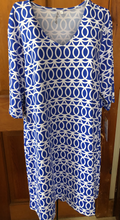 Load image into Gallery viewer, LuluB Elbow Sleeve V-Neck Travel Dress with UPF 50+ and Coolant in Fabric