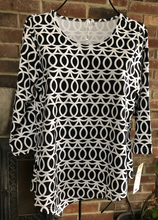 Load image into Gallery viewer, LuLu B Asymmetrical 3/4 Sleeve Shirt with UPF 50+ and Coolant in the Fabric