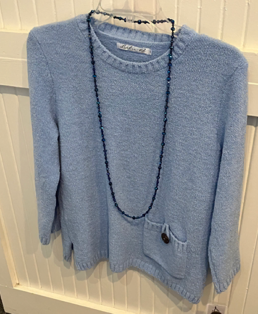 LuluB Chenille Pull Over Top with Pocket