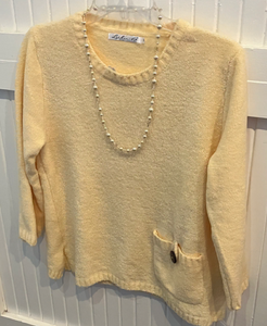LuluB Chenille Pull Over Top with Pocket