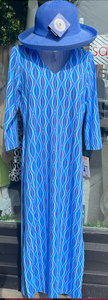 LuluB Maxi Dress with V-Neck, 3/4 Sleeves, UPF 50+ and a Coolant in the Fabric
