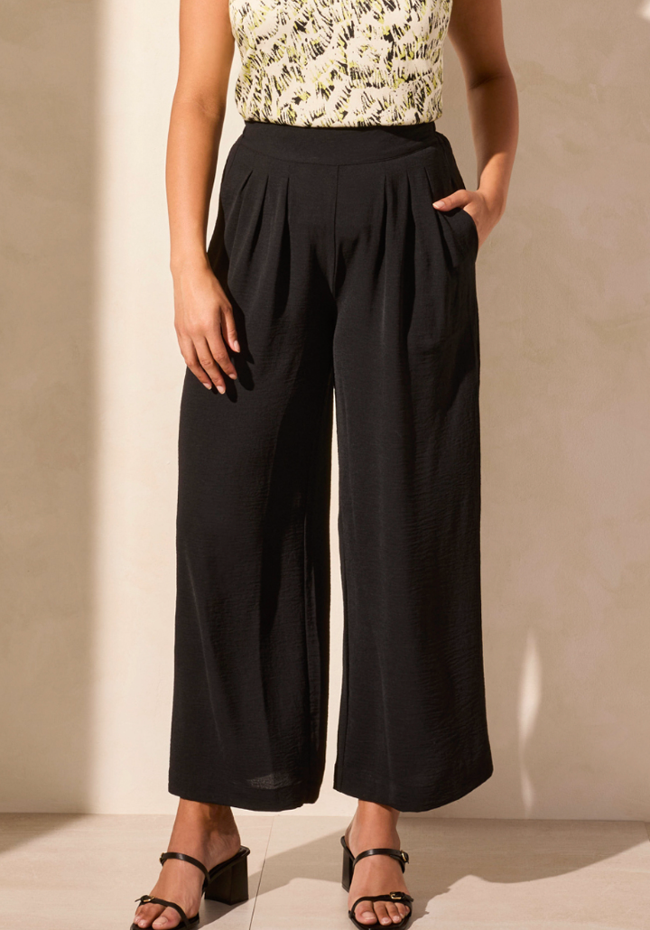 TRIBAL FASHIONS FLOWY PANT W/BLACK ELASTIC WAISTBAND