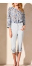 TRIBAL FASHION SOPHIA CURVY CAPRI JEANS W/EMBROIDERY    DK WATER