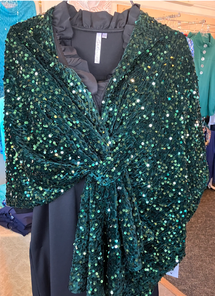 Emerald Green Sequined Wrap