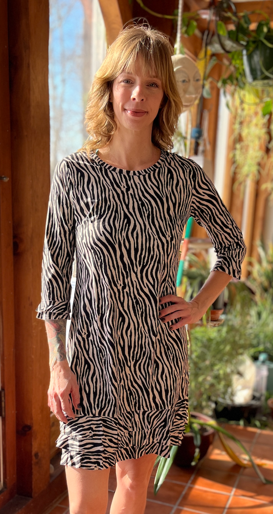 LuLu B 3/4 Sleeve Ruffle Bottom Dress with SPF 50 Protection Nabos LuLu B 3/4 Sleeve Ruffle Bottom Dress with SPF 50 Protection Nabos