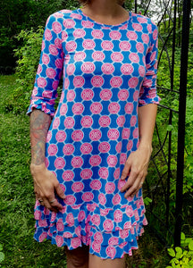 LuLu-B Women's Sleeveless Sun Protection Dress, Geometric Shapes