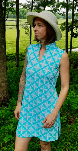 NEW Lulu-B Short Sleeve Pineapples Sun Dress Size Small UPF50 stretch vneck