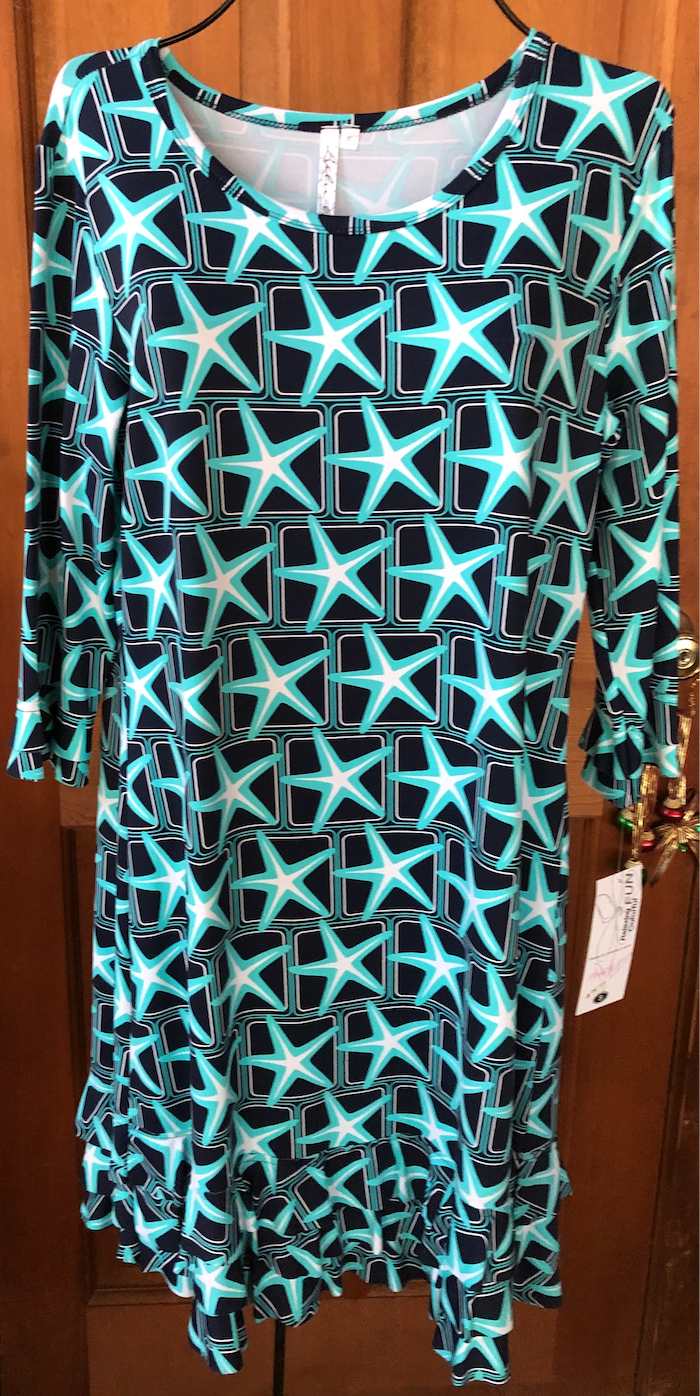 LuLu B 3/4 Sleeve Ruffle Bottom Dress with SPF 50 Protection Nabos LuLu B 3/4 Sleeve Ruffle Bottom Dress with SPF 50 Protection Nabos