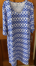 Load image into Gallery viewer, LuluB Elbow Sleeve V-Neck Travel Dress with UPF 50+ and Coolant in Fabric
