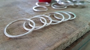 Amanda Moran Designs Dainty Hammered Sterling Stacking Rings