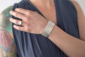 Amanda Moran Designs Handmade Chunky Silver Satellite Cuff Bracelet