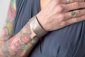 Amanda Moran Designs Oxidized Chunky Silver Satellite Cuff Bracelet